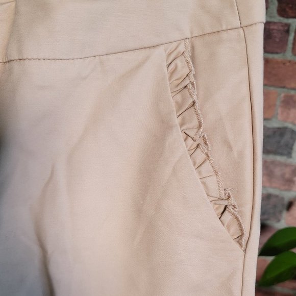 zara Slim Fit Tan Color Trousers For Women Size Small - Picture 5 of 8